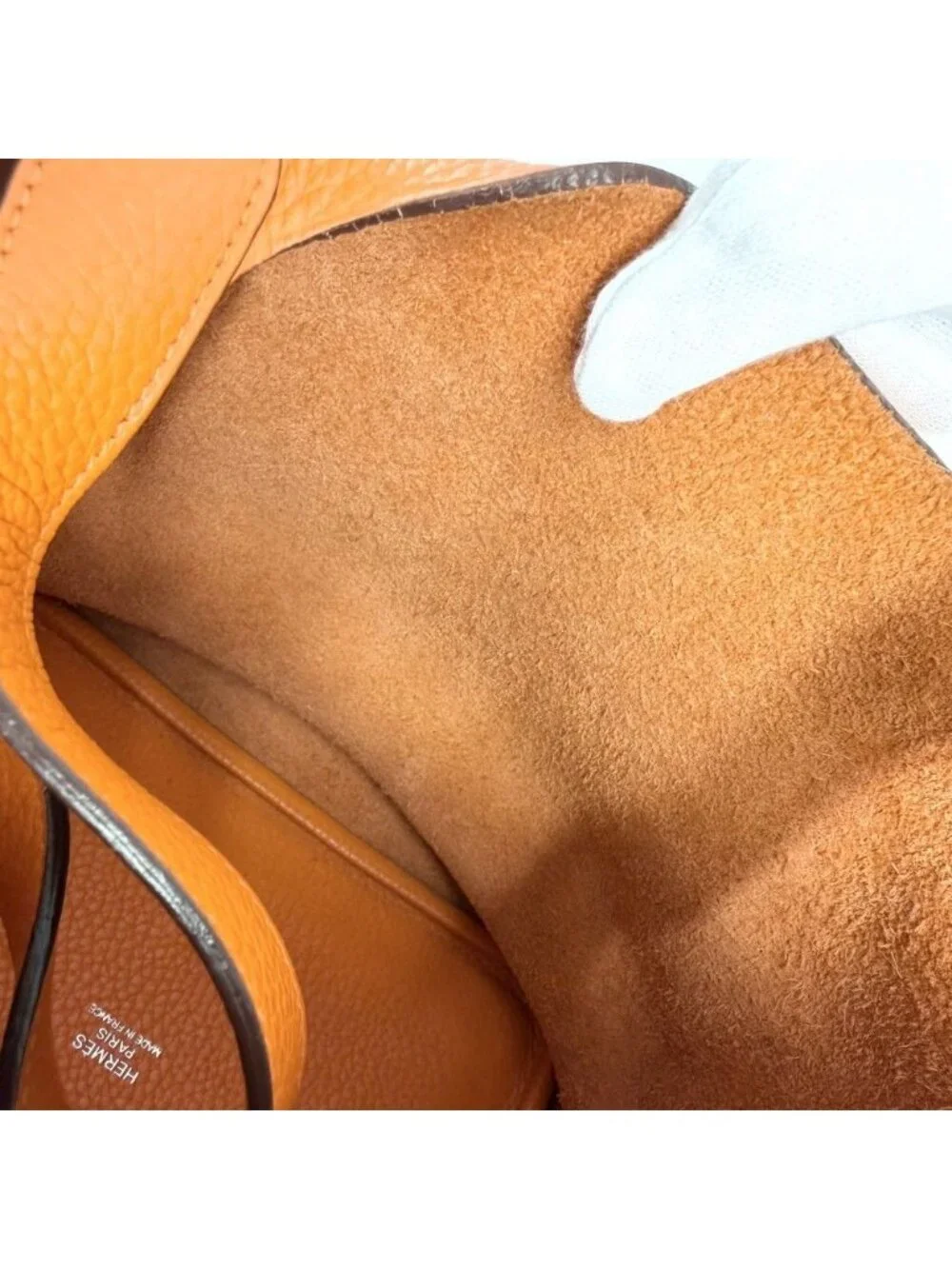 Hermes Handbag Picotin PM Leather Orange Silver